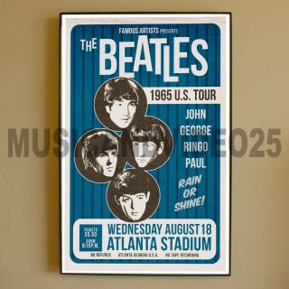 The Beatles Framed Poster August 18 1965 Atlanta Ga Tour