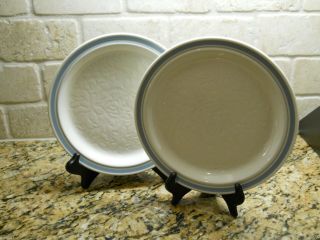 Royal Doulton Tracery Mist 8 5/8 " Salad Plates Daily Gray Blue Set Of 2