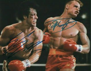 Sylvester Stallone /dolph Lundgren Autographed Signed 8x10 Photo (rocky) Reprint