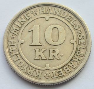 Greenland 10 Kroner 1922 Scarce Old Coin