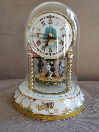 Wizard Of Oz Clock Glass Dome Rotating Dorothy,  Tin Man,  Scarecrow (only)