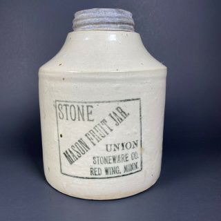 Red Wing Union Stoneware 1/2 Gallon Mason Canning Jar