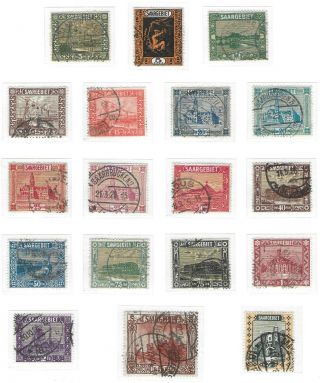 Saargebiet Germany 1922 Complete Set Of 14,  Variety Michel 84 - 97 Cv €100