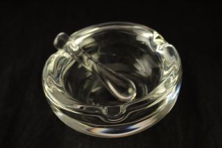 Vtg Daum France Art Glass Clear Crystal Mortar & Pestle Molcajete Bowl Signed
