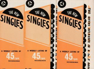 1968 - 1969 13 Record Release Flyers " Singles " - Weekly List Of 45 