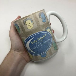 Rare Late Night with Conan O ' Brien NBC Ceramic Face Mug Coffee Cup 12 oz VTG 2