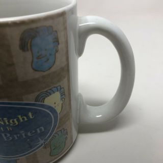 Rare Late Night with Conan O ' Brien NBC Ceramic Face Mug Coffee Cup 12 oz VTG 3