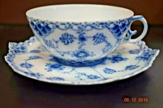 Royal Copenhagen Blue Fluted Cup And Saucer 1130 Set Of 4