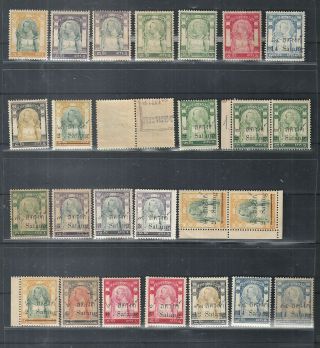 Siam/thailand.  K.  Chulalongkorn Wat Jang Issue,  Overprint Mnh,  Mh 1905 - 08