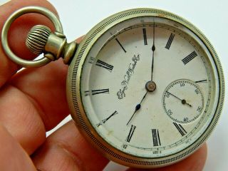 Antique Elgin Grade 73 18 Size 7 Jewel Pocket Watch Circa 1892 For Parts/repair