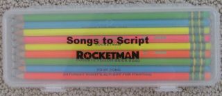 Rocketman Elton John Official Movie Promo Songs To Script Title Pencils,  Case