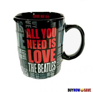 The Beatles - " All You Need Is Love " Black Coffee Mug