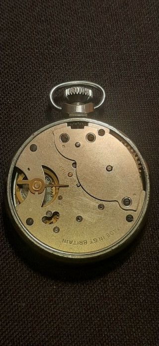 SMITHS Empire chrome metal case open face 1950s vintage pocket watch 2