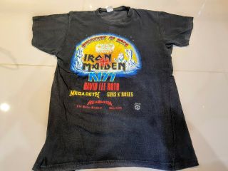 Kiss Monsters Of Rock Donington Official T Shirt Guns N Roses Megadeth Van Halen