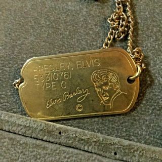 Elvis Presley - Vintage / - 1956 Epe - Gold.  Dog Tag Necklace.