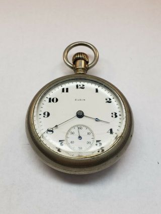 Vintage 18 Size 7 Jewel Elgin Pocketwatch Model 5 - Runs - Vt352