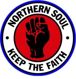 9cm Circular Vinyl Window Sticker Northern Soul Keep Faith Car Wigan Casino Fist