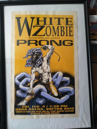 White Zombie Poster Prong Derek Hess Silkscreen Signed Numbered 138
