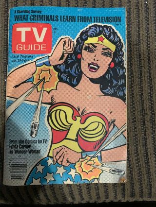 Tv Guide 1977 Wonder Woman Lynda Carter Comic Book L.  A.  Ed.
