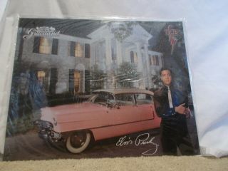 2006 12 " X 15 " Tin Sign Elvis Presley Graceland And Pink Cadillac Nip