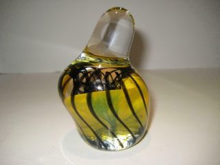 Rare Vintage Hand Signed Blown Art Glass Paperweight By Jon Silverman
