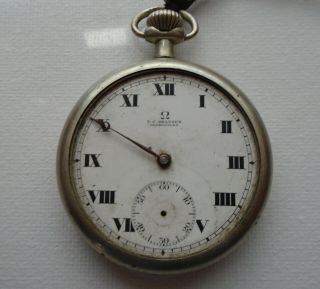 Vintage Omega 7 Jewel Size 16 Pocket Watch
