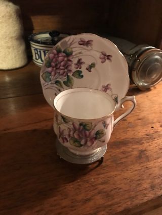 Tea Cup & Saucer Royal Albert Bone China Flower Of The Month - June Violet