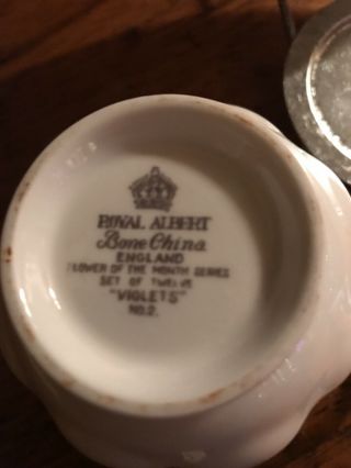 TEA CUP & SAUCER ROYAL ALBERT bone china FLOWER OF THE MONTH - JUNE Violet 2