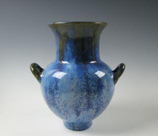 Blue Two Handle Fulper Art Pottery Vase