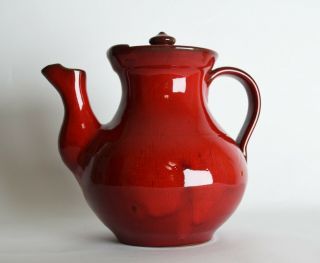 Classic Ml Owens Teapot In Bright Red.  Extremely Rare 8 "