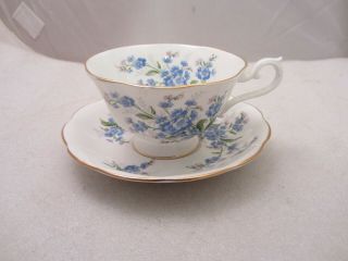 Royal Albert Teacup & Saucer Blue Forget Me Not Flowers England