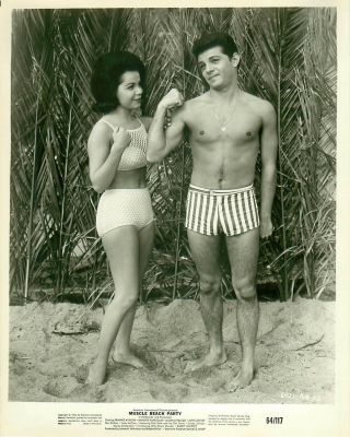 1964 Annette Funicello & Frankie Muscle Beach Party Movie Still Muscle Pose