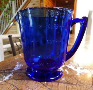 Rare Cobalt Blue Measuring Cup " Quart "