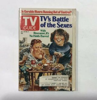 Vintage January 28 1989 Tv Guide No Label Roseanne Barr John Goodman