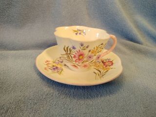 Wild Flowers By Shelley England Cup And Saucer Fine Bone China