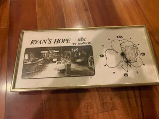 1970’s Ryan’s Hope Abc Studio 16 Tv Framed Clock Rare 9.  5” X 19”