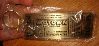 2013 Motown The Musical Broadway Brass Ticket Lunt Fontanne Theater Keychain