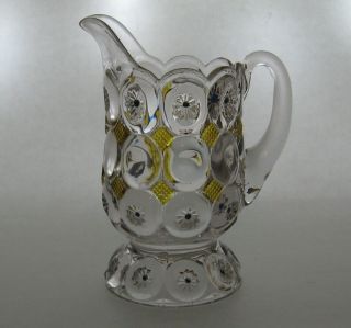 Eapg 1896 Co - Operative Flint Imperial/jeweled Moon & Stars Decorated Creamer