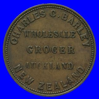 Zealand Auckland Charles C Barley Penny Token 1858