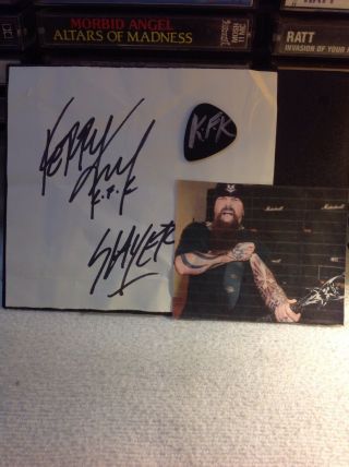 Kerry King Autograph And Guitar Pick Slayer Rare Thrash Metal Memorabilia