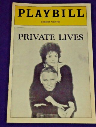 Playbill Private Lives Forrest Theatre 1983 Elizabeth Taylor Richard Burton
