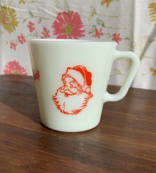 RARE Vintage Pyrex 1410 Mug - Santa,  Merry Christmas 3