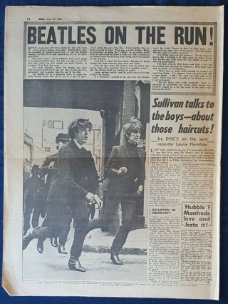 Beatles Disc UK newspaper April 25 1964 Ed Sullivan show Hard Days Night filming 2
