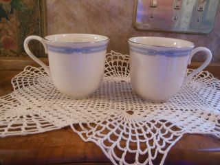Vintage Set Of 2 Lenox Fine Ivory China Courtland Coffee Tea Cups Mugs Beakers