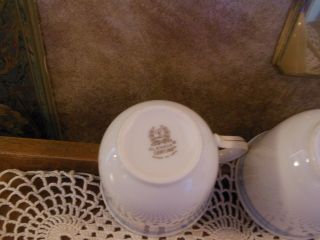Vintage Set of 2 Lenox Fine Ivory China Courtland Coffee Tea Cups Mugs Beakers 2