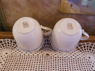 Vintage Set of 2 Lenox Fine Ivory China Courtland Coffee Tea Cups Mugs Beakers 3