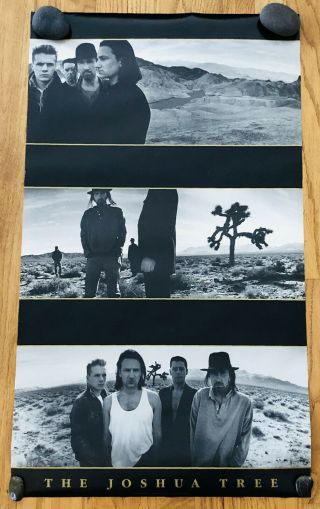 1987 U2 The Joshua Tree Rare Vintage Promo Poster 33 X 19 Bono The Edge