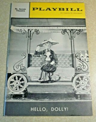 Playbill Hello Dolly Carol Channing - The St.  James.  With Out Of Town Postcard