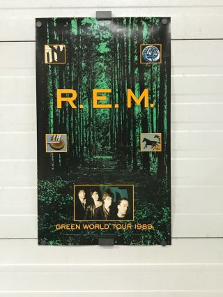 Vintage 1989 Rem Green World Tour Promo Music Heavyweight Stock Poster 16”x27”