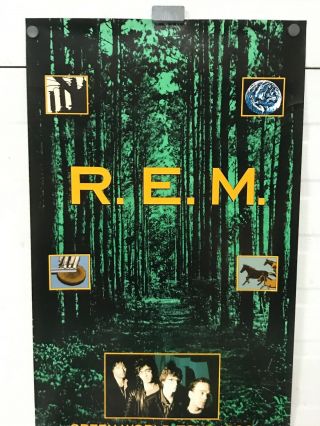 Vintage 1989 REM Green World Tour Promo Music Heavyweight Stock Poster 16”x27” 3